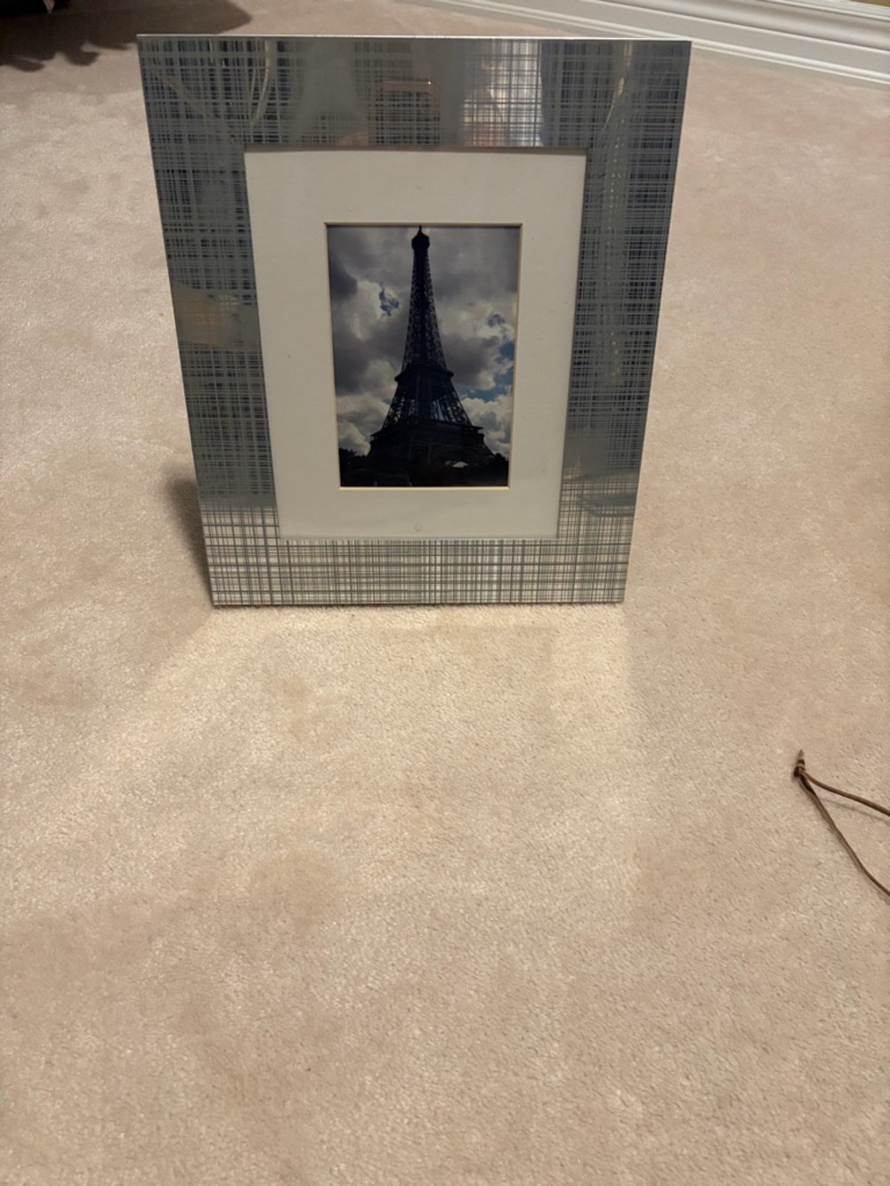 Silver Plaid Photo Frame - Silver 11 3/4  x 13 3/4